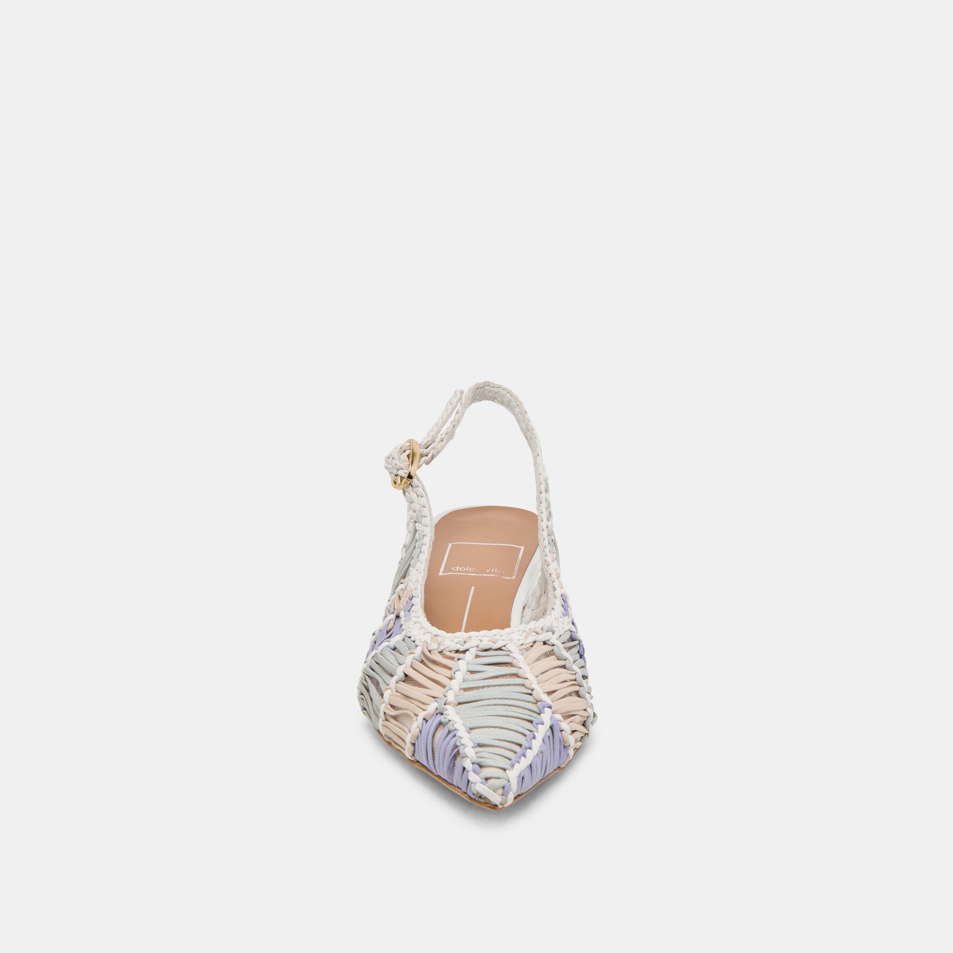 Dafney White Multi Woven Leather Heels - Dolce Vita