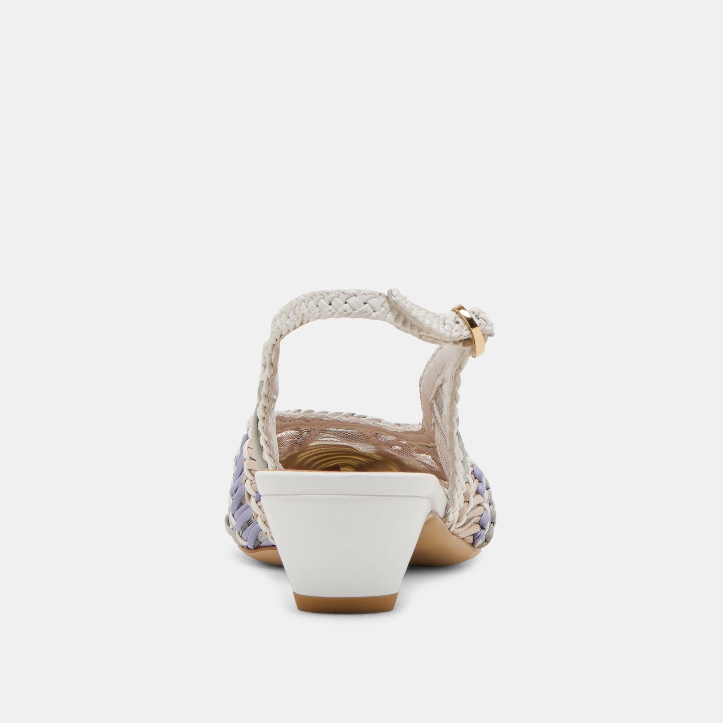 Dafney White Multi Woven Leather Heels - Dolce Vita