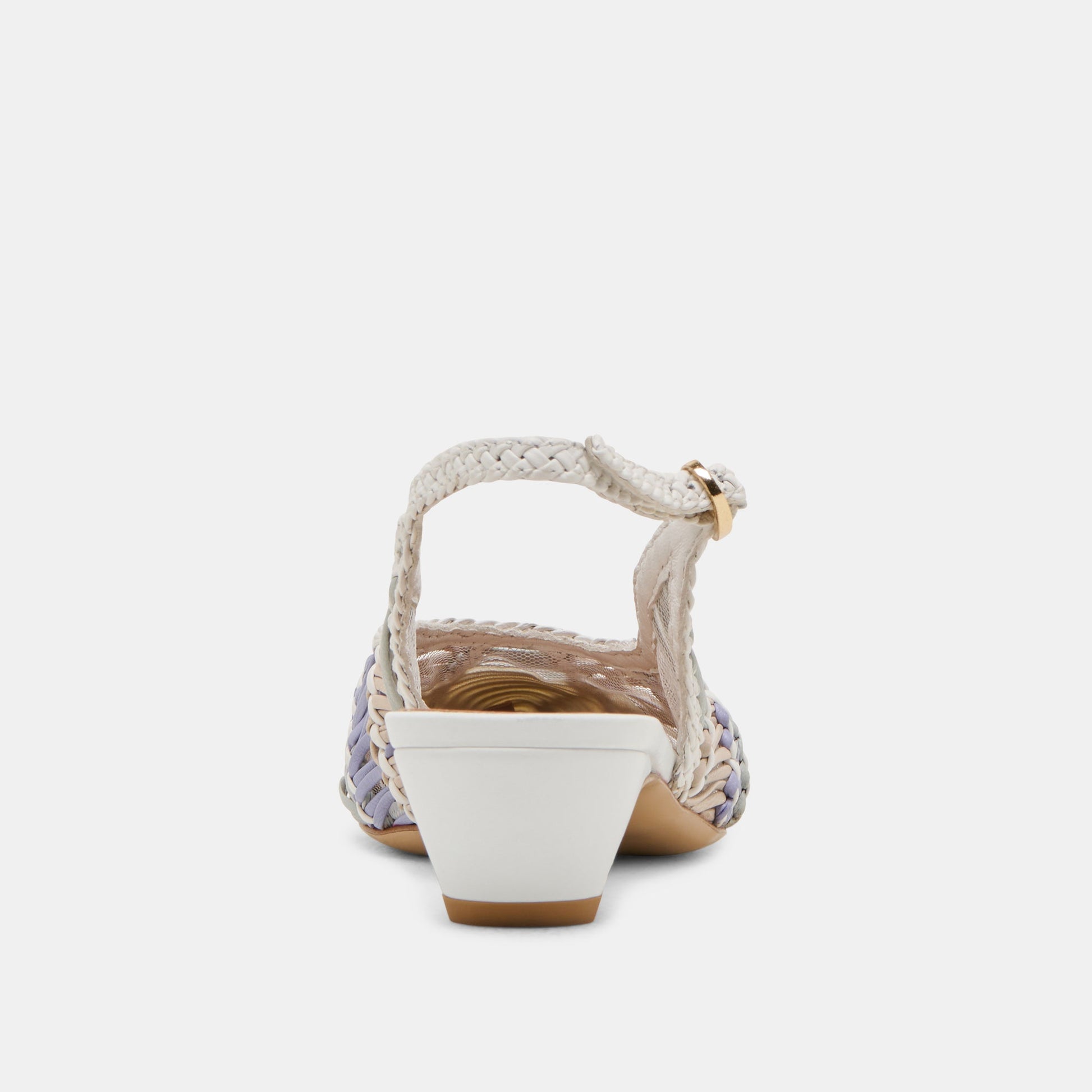 Dafney White Multi Woven Leather Heels - Dolce Vita