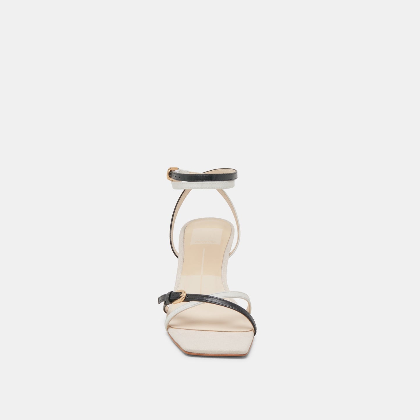 BAMBY HEELS WHITE BLACK LEATHER - Dolce Vita