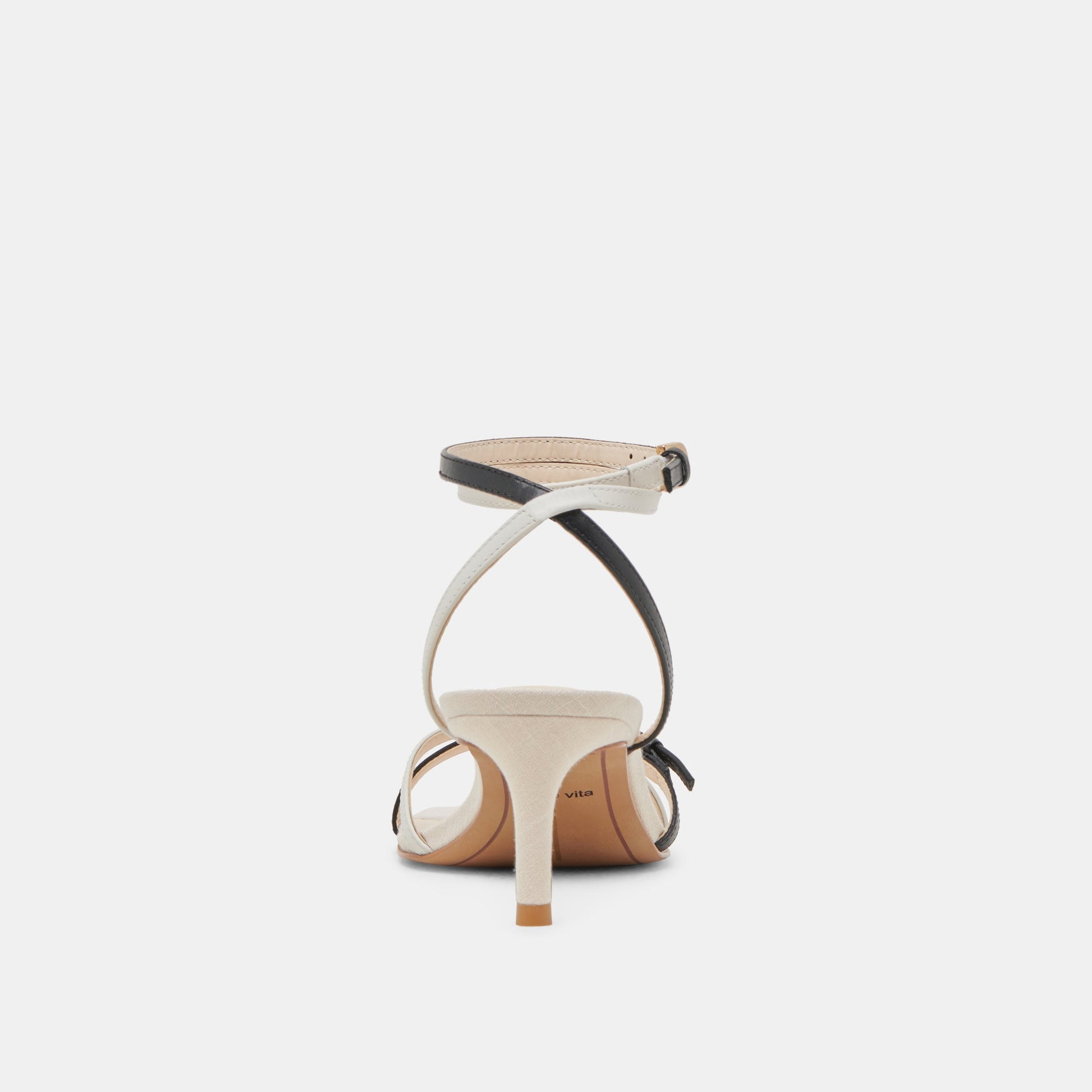 BAMBY HEELS WHITE BLACK LEATHER - Dolce Vita