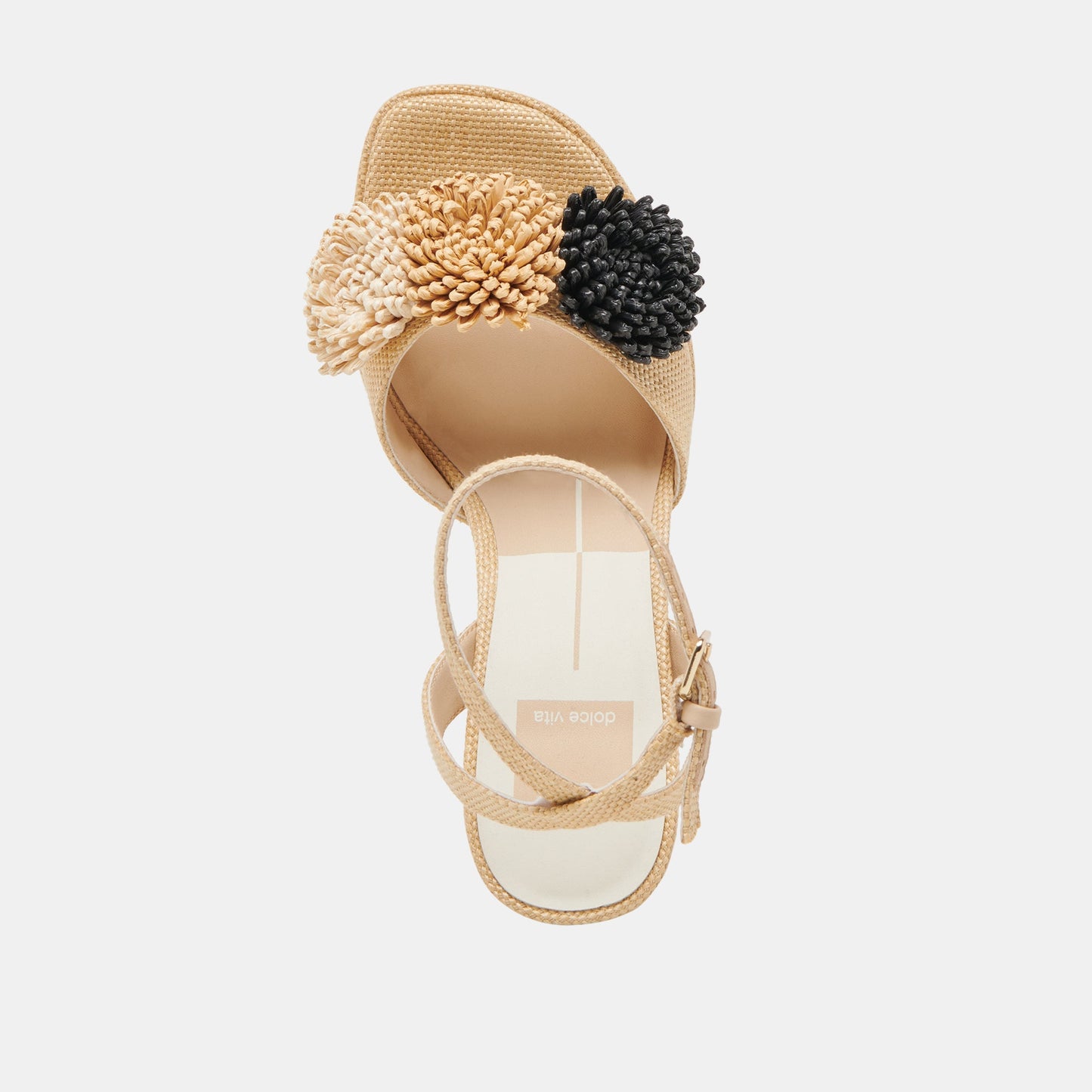 OLIVEA HEELS BLACK NATURAL RAFFIA - Dolce Vita