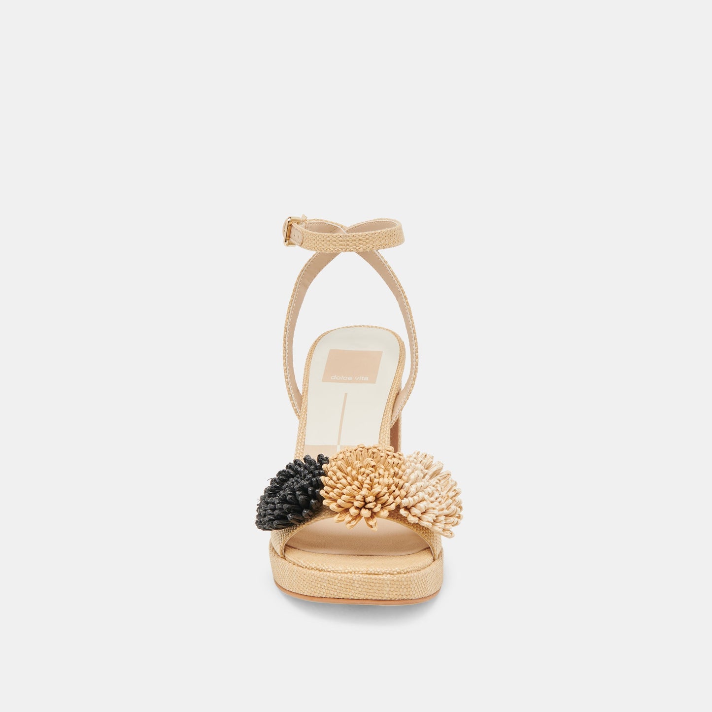 OLIVEA HEELS BLACK NATURAL RAFFIA - Dolce Vita
