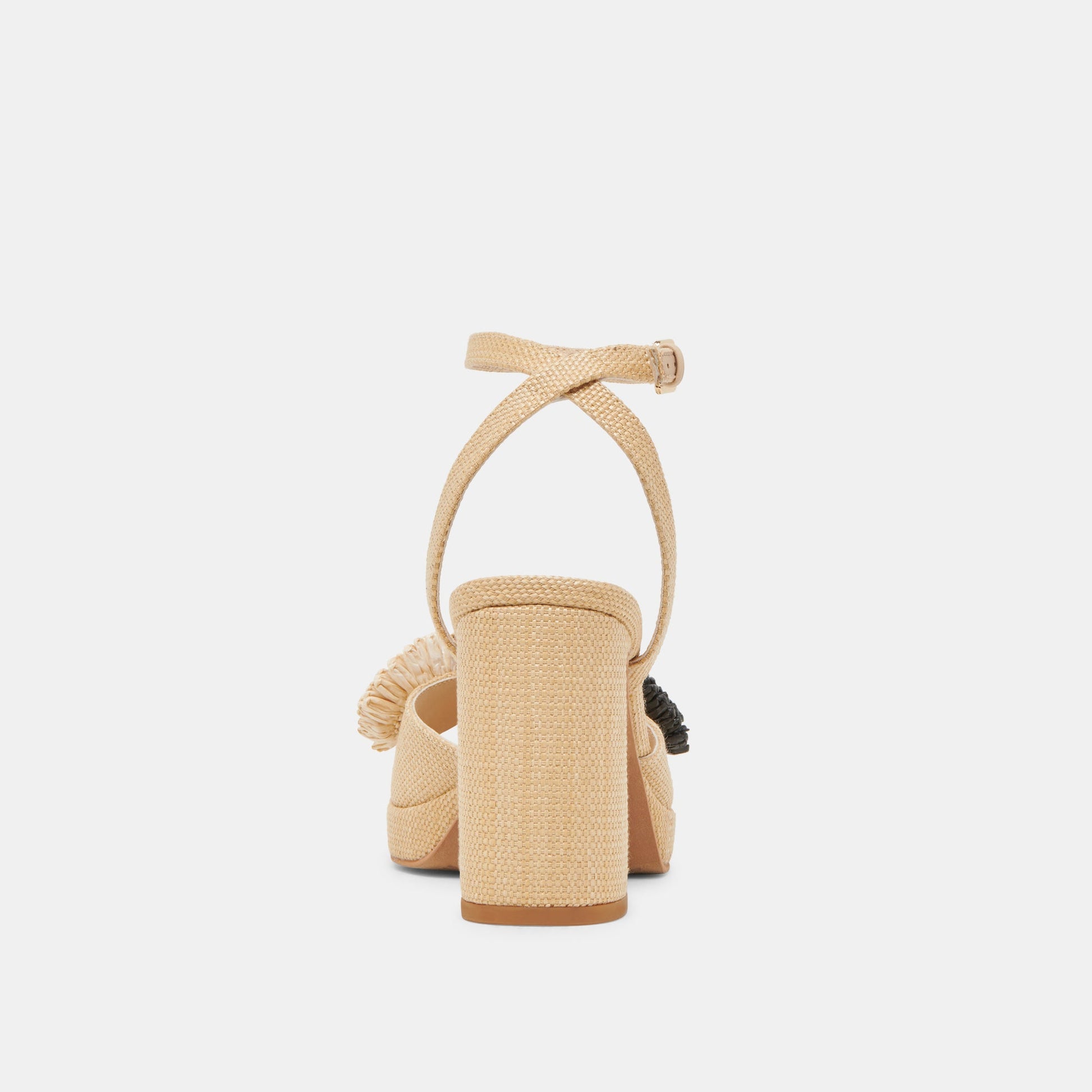 OLIVEA HEELS BLACK NATURAL RAFFIA - Dolce Vita