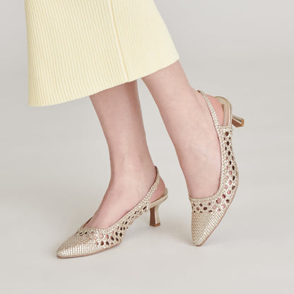 OLYMPA HEELS LIGHT GOLD METALLIC STELLA - Dolce Vita