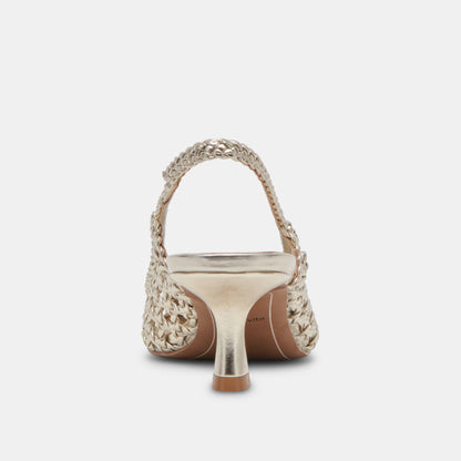 OLYMPA HEELS LIGHT GOLD METALLIC STELLA - Dolce Vita