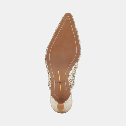 OLYMPA HEELS LIGHT GOLD METALLIC STELLA - Dolce Vita