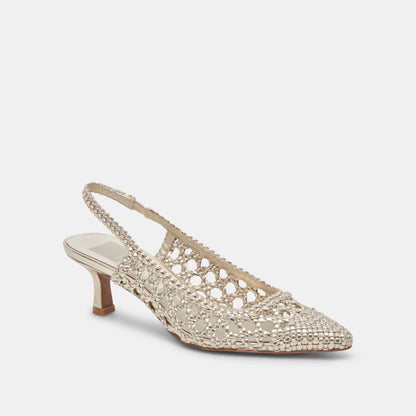 OLYMPA HEELS LIGHT GOLD METALLIC STELLA - Dolce Vita