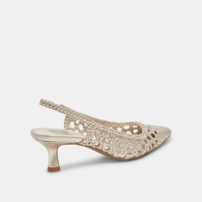 OLYMPA HEELS LIGHT GOLD METALLIC STELLA - Dolce Vita