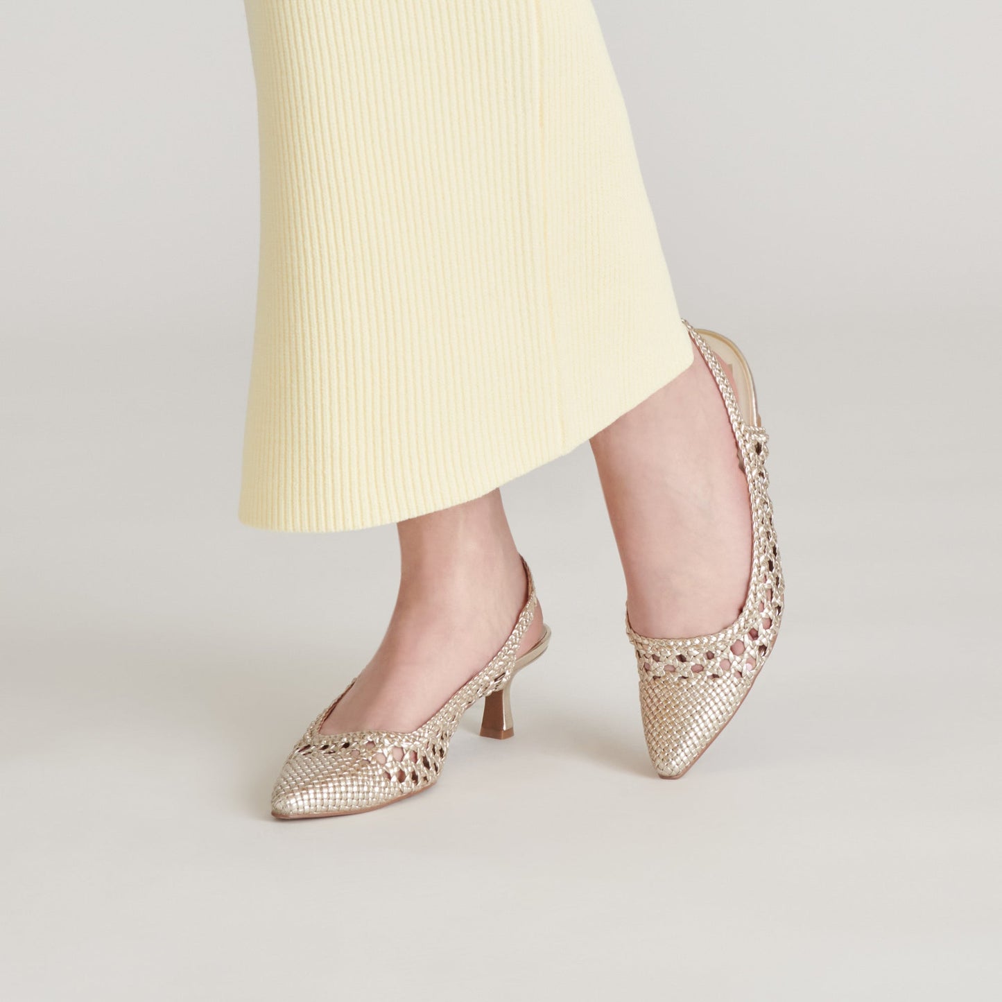 OLYMPA HEELS LIGHT GOLD METALLIC STELLA - Dolce Vita