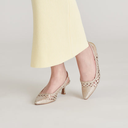 OLYMPA HEELS LIGHT GOLD METALLIC STELLA - Dolce Vita