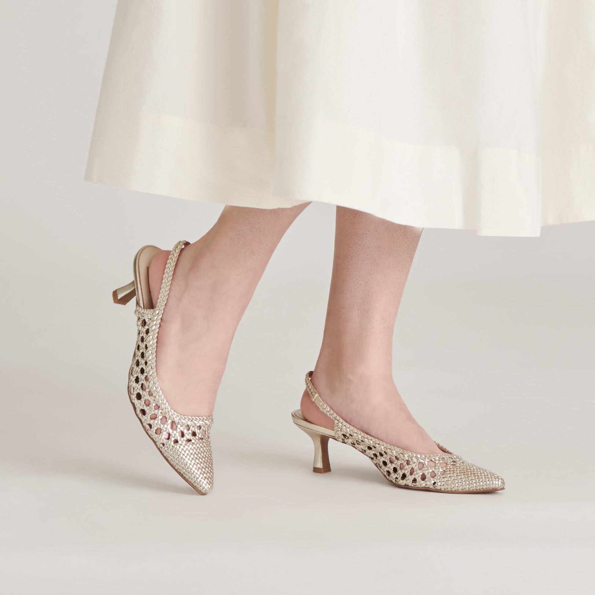 OLYMPA HEELS LIGHT GOLD METALLIC STELLA - Dolce Vita