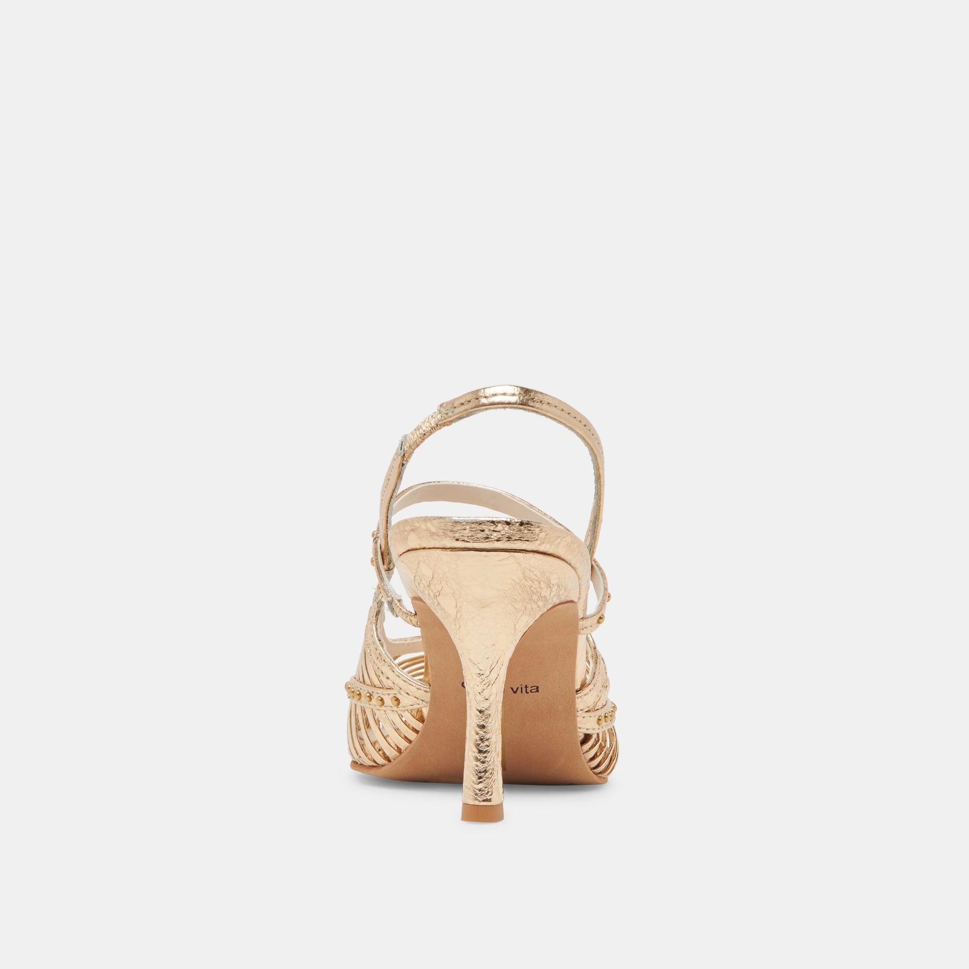 HENSAL HEELS GOLD DISTRESSED LEATHER - Dolce Vita
