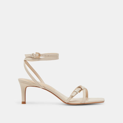 BAMBY HEELS BONE LEATHER - Dolce Vita