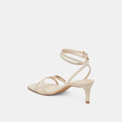 BAMBY HEELS BONE LEATHER - Dolce Vita