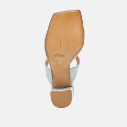 SHANE HEELS ICE BLUE CRINKLE PATENT - Dolce Vita