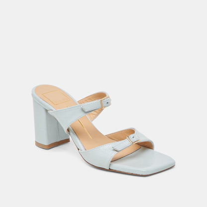 SHANE HEELS ICE BLUE CRINKLE PATENT - Dolce Vita