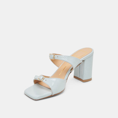 SHANE HEELS ICE BLUE CRINKLE PATENT - Dolce Vita