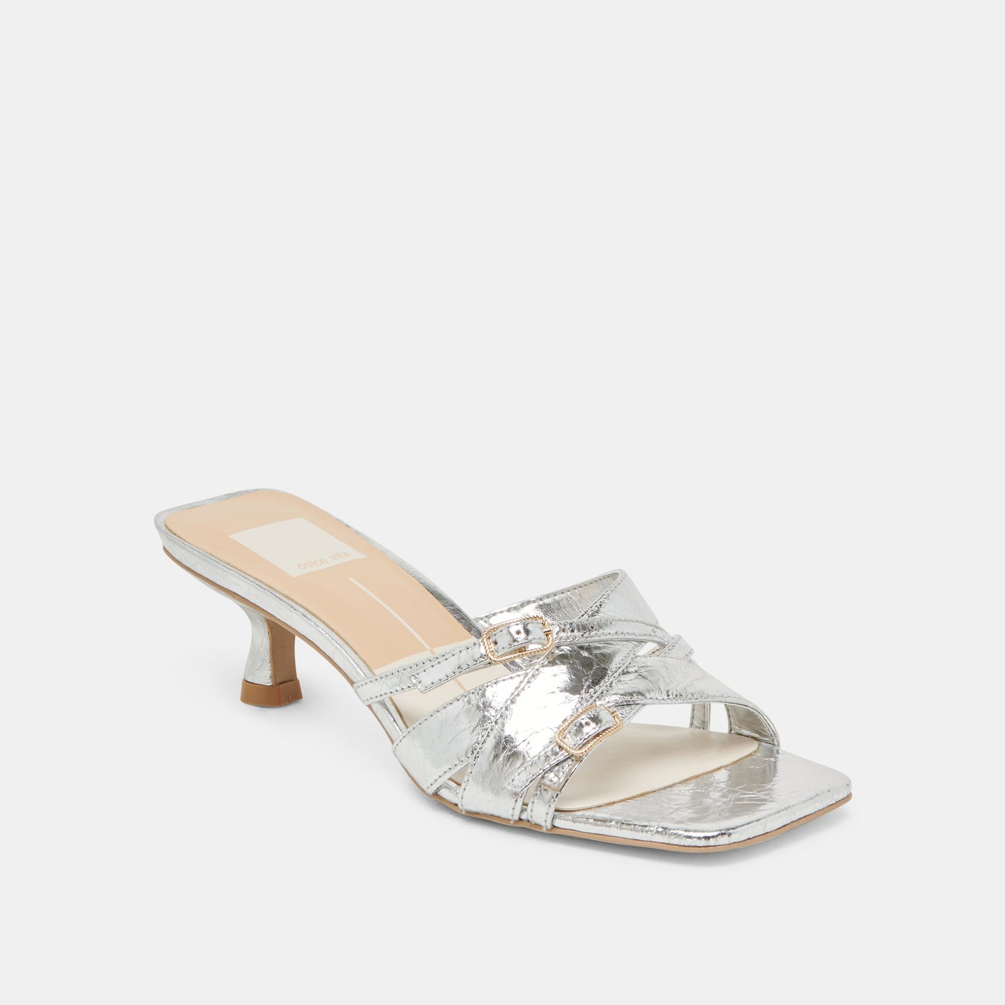 BRYANT HEELS SILVER DISTRESSED LEATHER - Dolce Vita