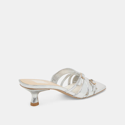 BRYANT HEELS SILVER DISTRESSED LEATHER - Dolce Vita