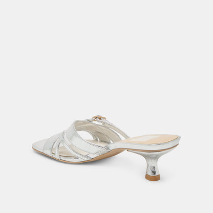 BRYANT HEELS SILVER DISTRESSED LEATHER - Dolce Vita