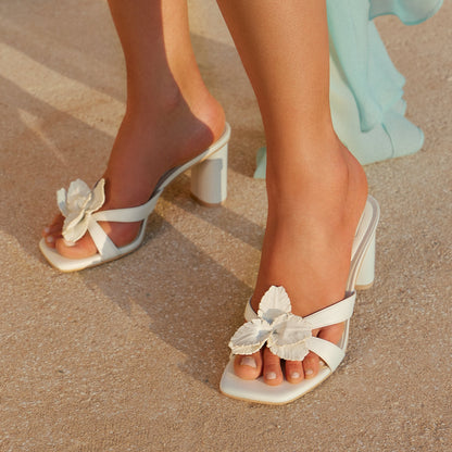 Nikil White Leather Heels - Dolce Vita