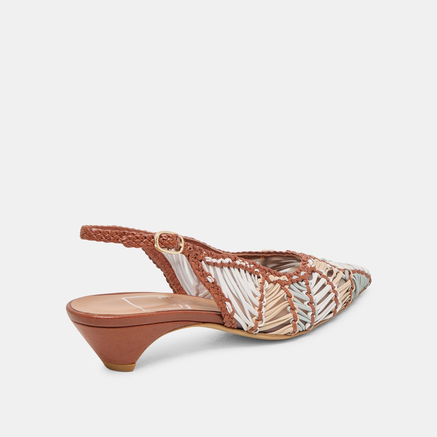 Dafney Tan Multi Woven Leather Heels - Dolce Vita