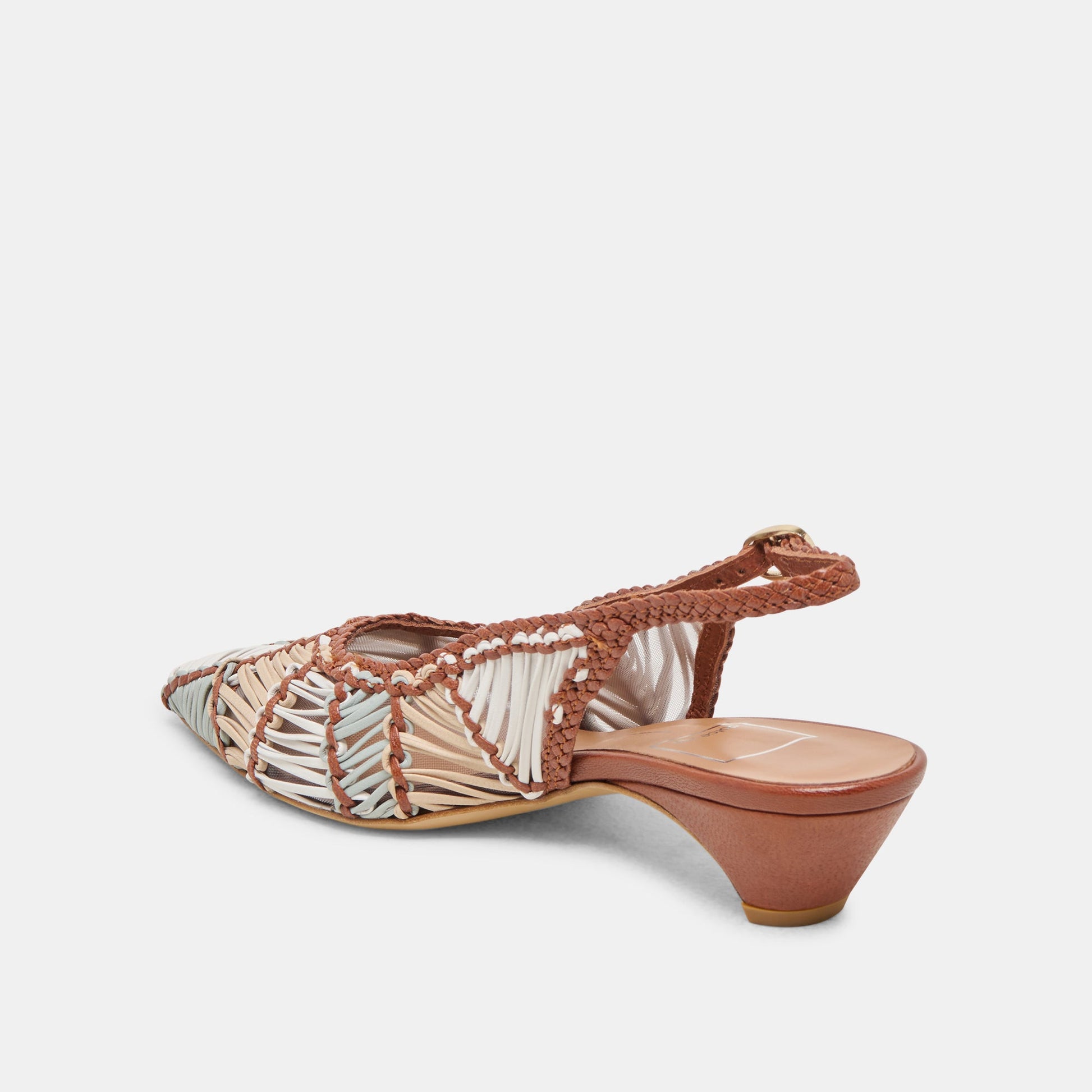 Dafney Tan Multi Woven Leather Heels - Dolce Vita