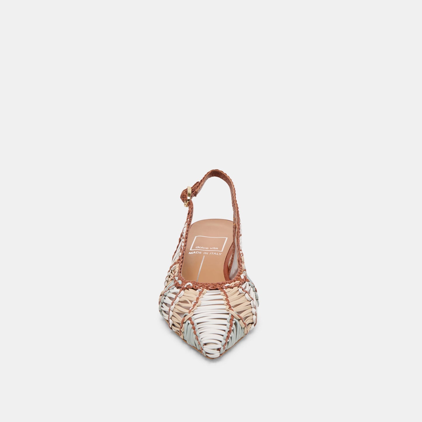 Dafney Tan Multi Woven Leather Heels - Dolce Vita