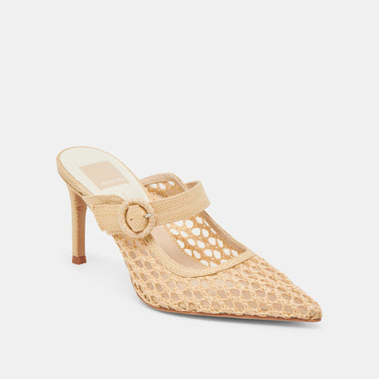 KEEKEE HEELS LT NATURAL WOVEN RAFFIA - Dolce Vita