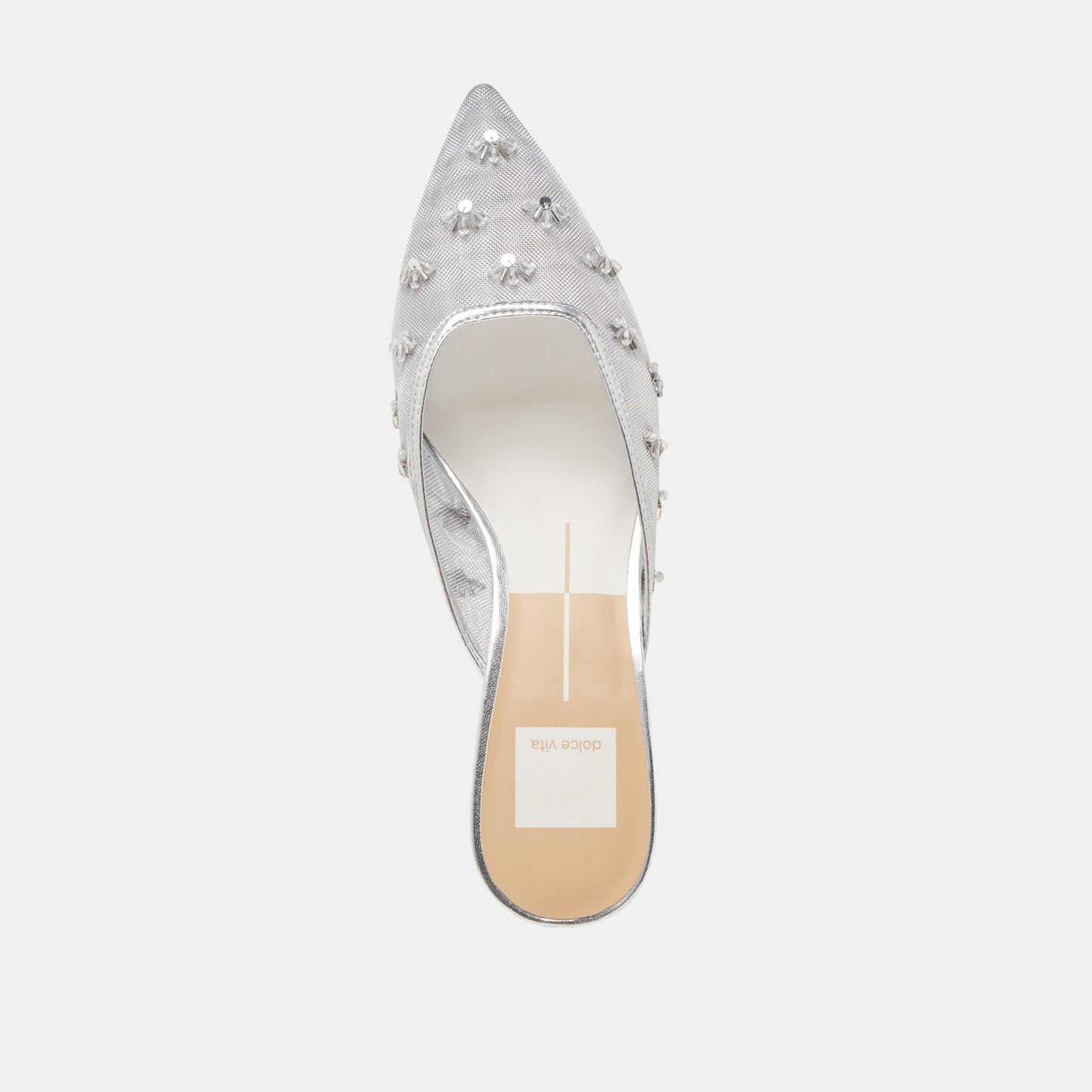 CLARA HEELS SILVER MESH - Dolce Vita