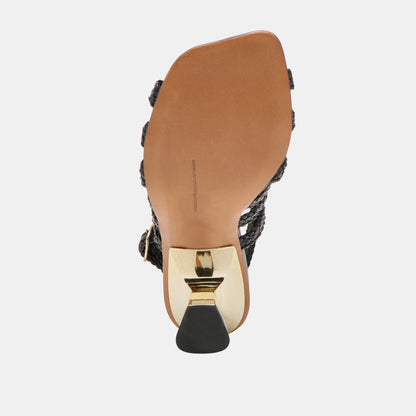 SICILY HEELS BLACK WOVEN LEATHER - Dolce Vita