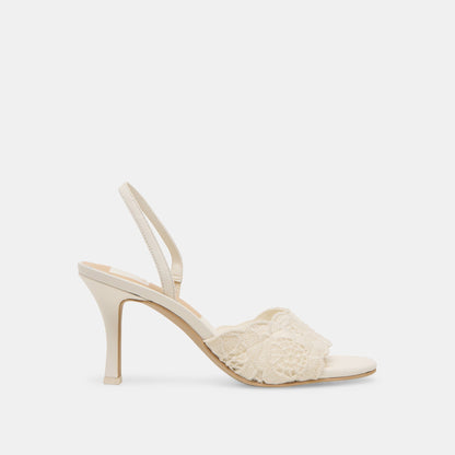 LARRA HEELS WHITE CROCHET - Dolce Vita