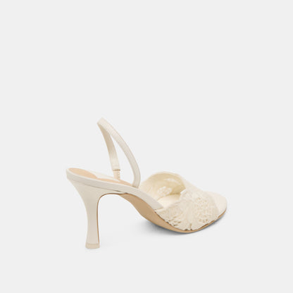 LARRA HEELS WHITE CROCHET - Dolce Vita