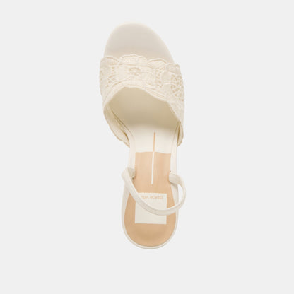 LARRA HEELS WHITE CROCHET - Dolce Vita