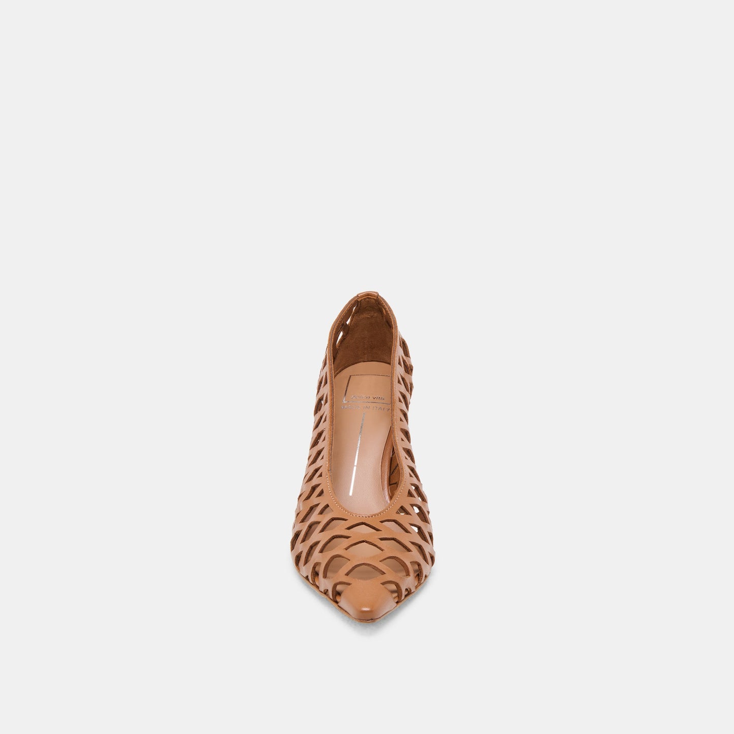 Tanya Cognac Woven Leather Heels - Dolce Vita