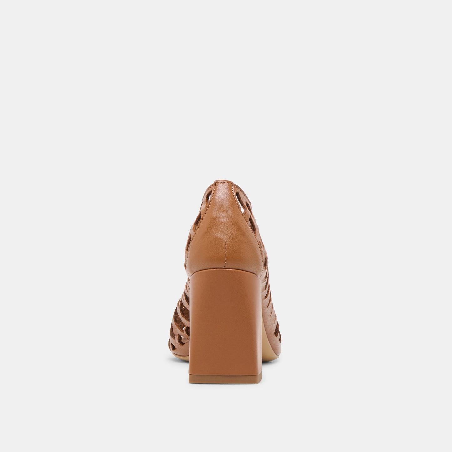 Tanya Cognac Woven Leather Heels - Dolce Vita