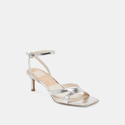 BECKI HEELS SILVER DISTRESSED LEATHER - Dolce Vita