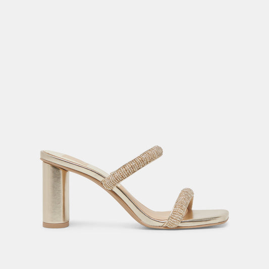 NOLAH HEELS GOLD MULTI BEADS - Dolce Vita