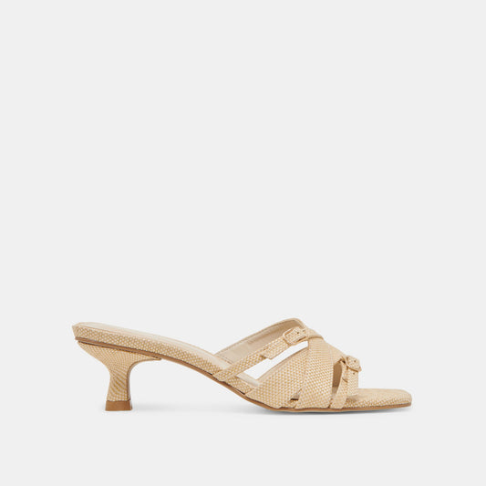 BRYANT HEELS NATURAL WOVEN RAFFIA - Dolce Vita