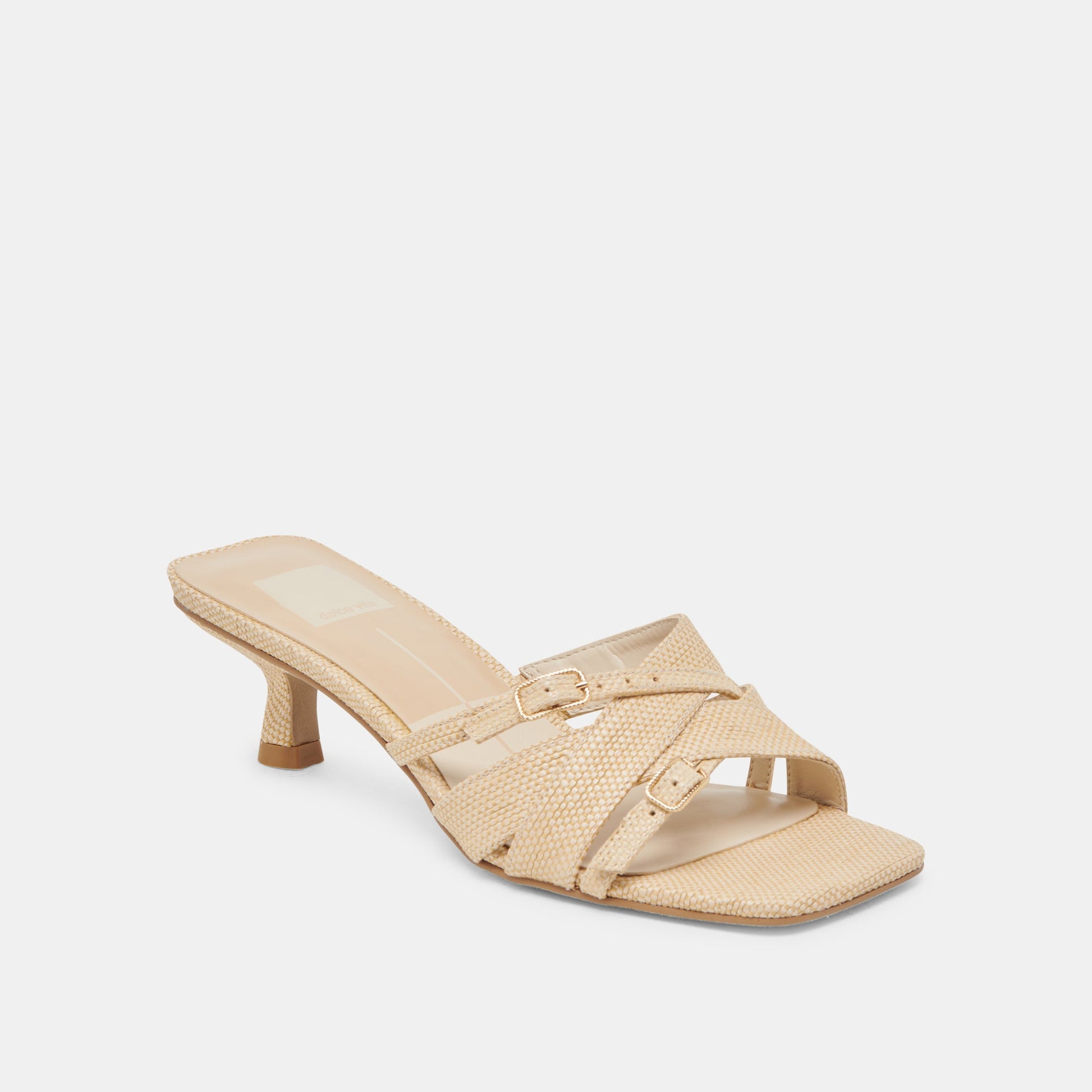 BRYANT HEELS NATURAL WOVEN RAFFIA - Dolce Vita