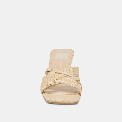 BRYANT HEELS NATURAL WOVEN RAFFIA - Dolce Vita