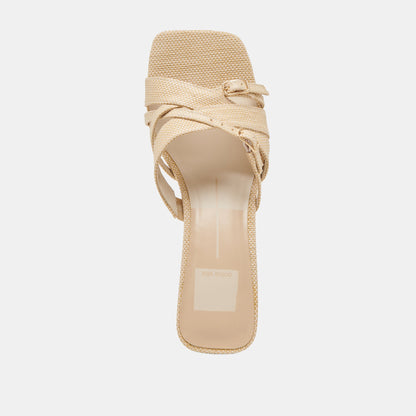 BRYANT HEELS NATURAL WOVEN RAFFIA - Dolce Vita