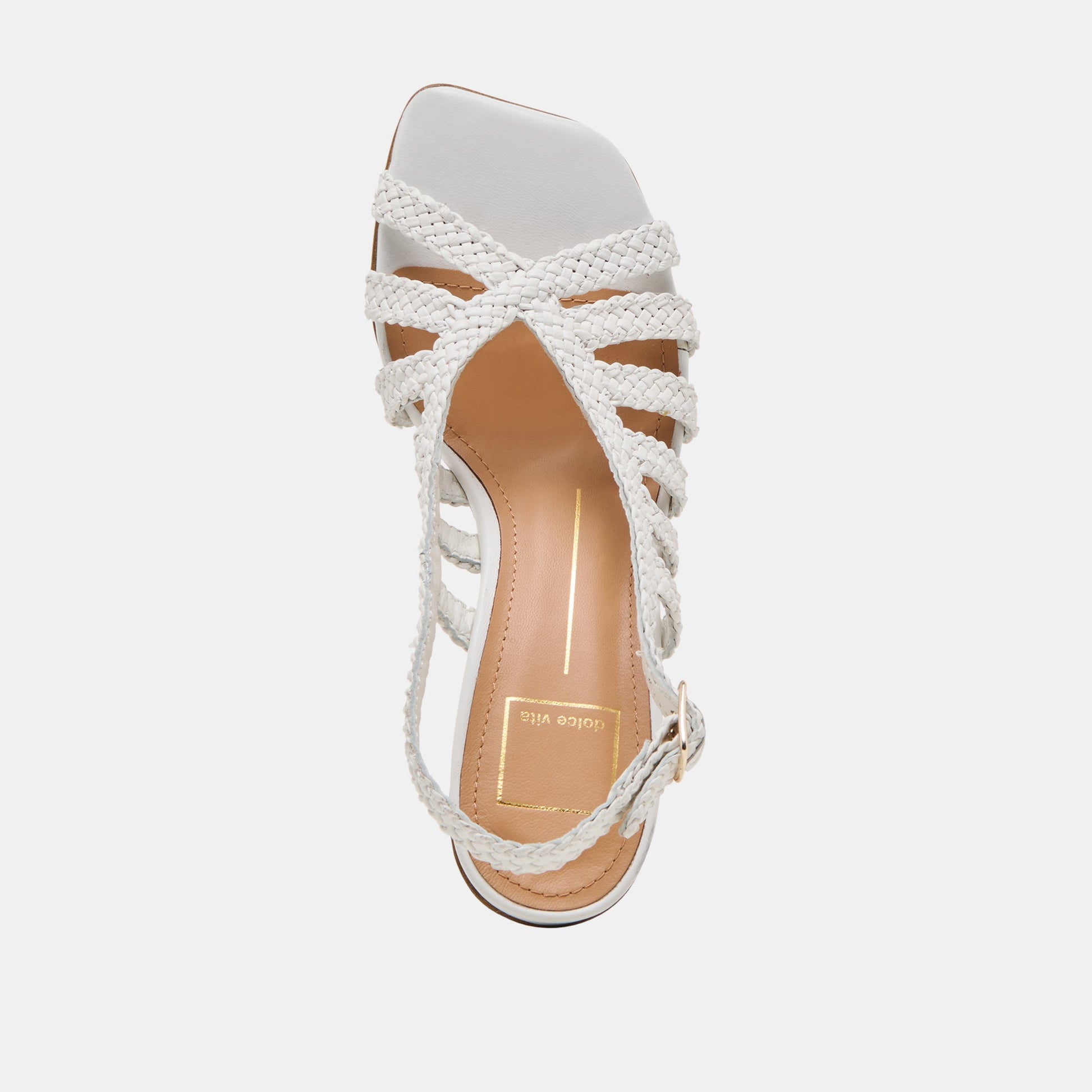 SICILY HEELS WHITE WOVEN LEATHER - Dolce Vita