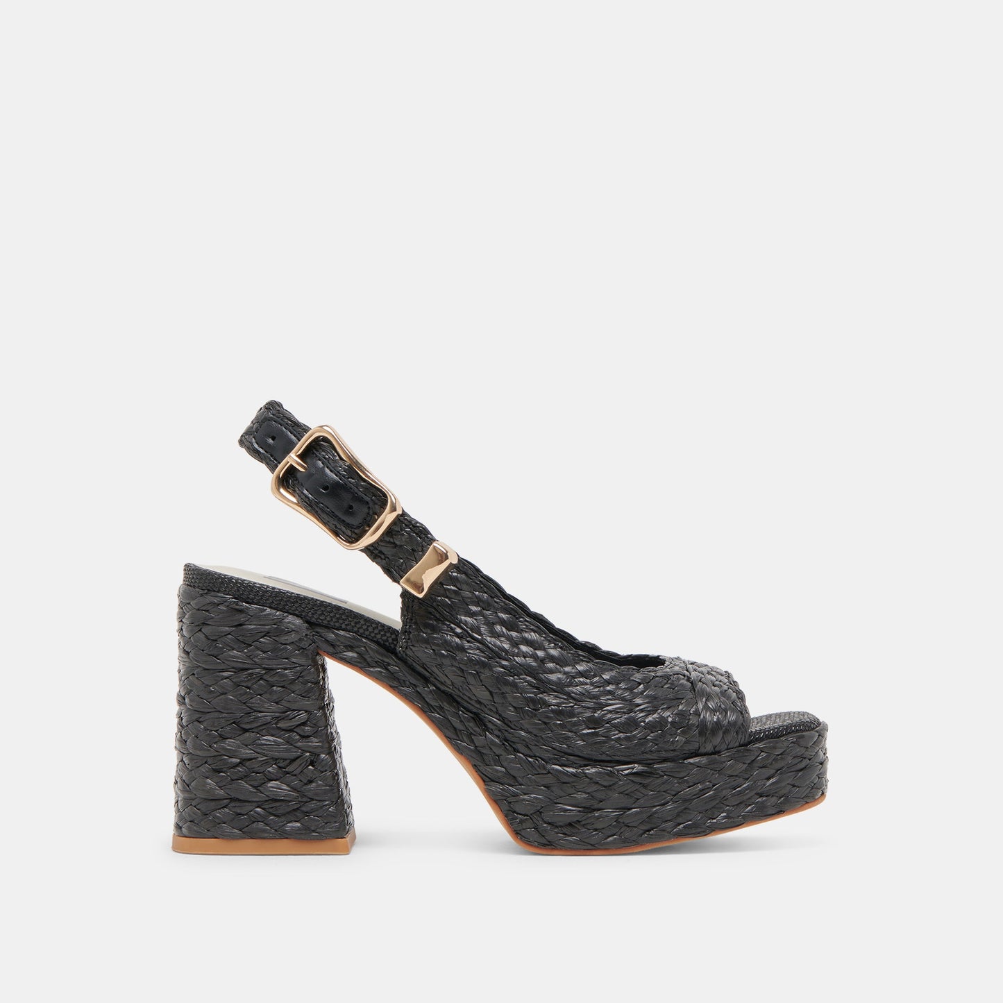 FLORES HEELS ONYX RAFFIA - Dolce Vita