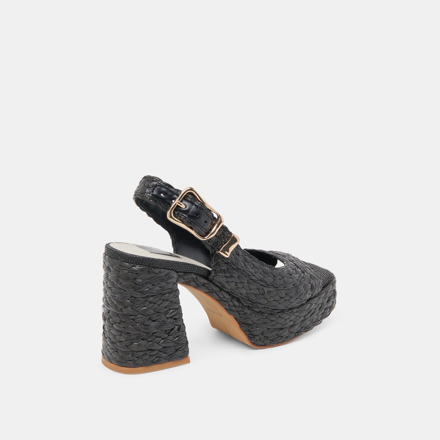 FLORES HEELS ONYX RAFFIA - Dolce Vita