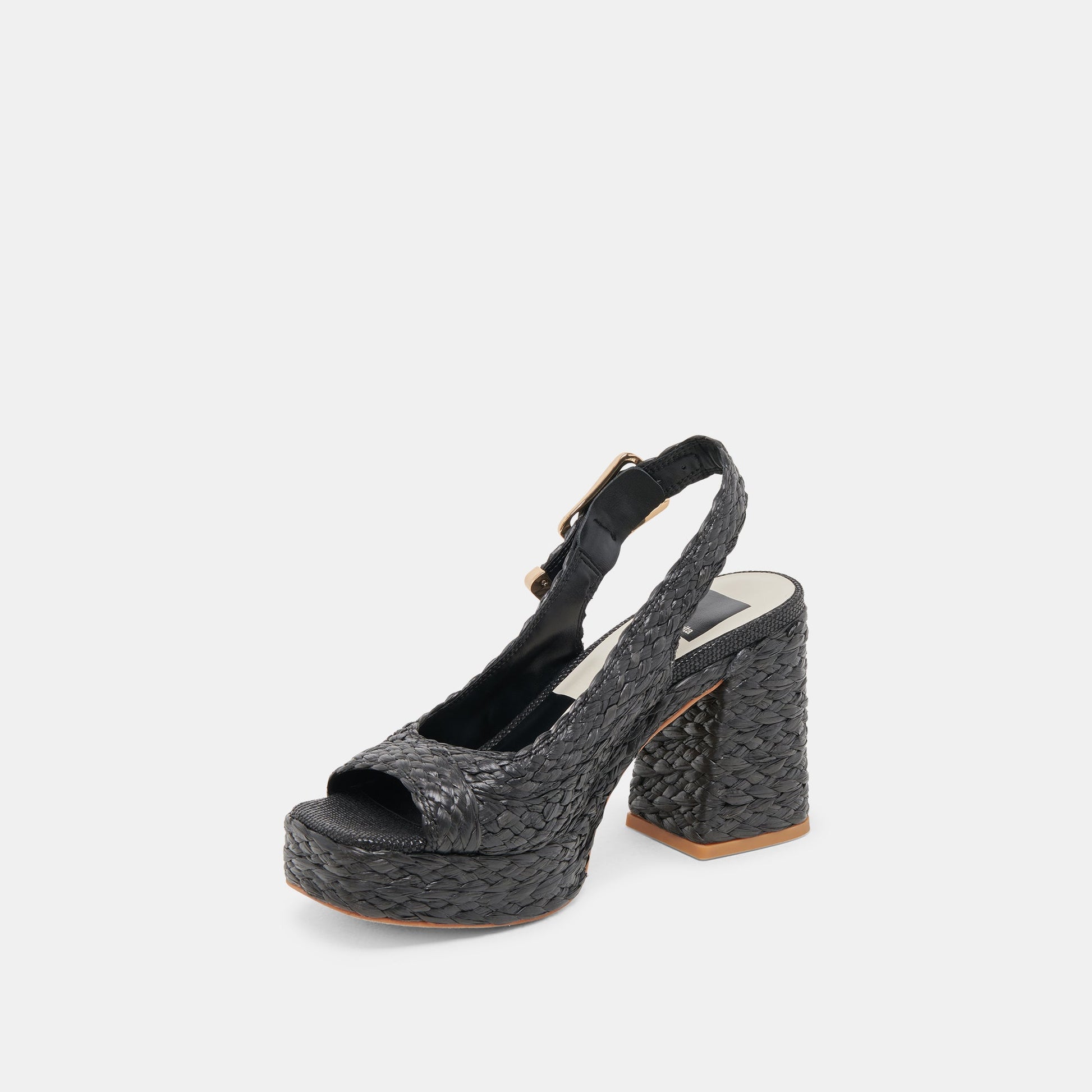 FLORES HEELS ONYX RAFFIA - Dolce Vita