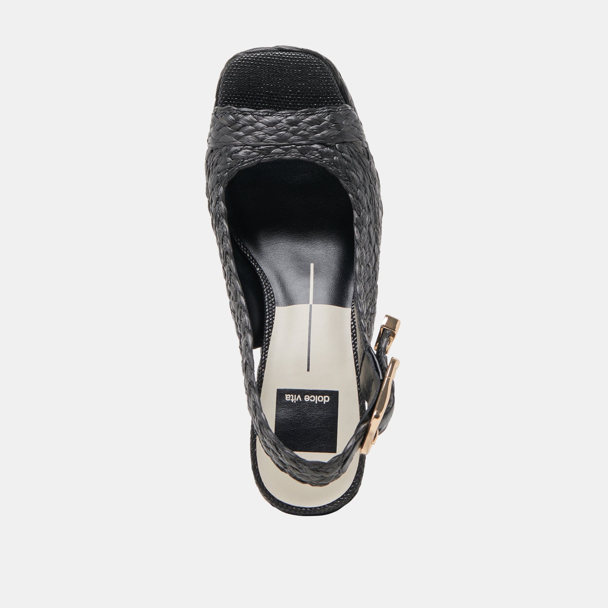 FLORES HEELS ONYX RAFFIA - Dolce Vita