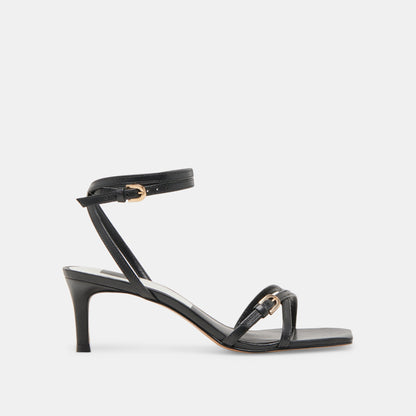 BAMBY HEELS BLACK LEATHER - Dolce Vita