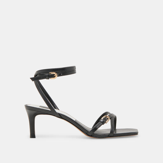 BAMBY HEELS BLACK LEATHER - Dolce Vita